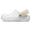 Baya Lined Clog med fuzz-rem i Marbled look “White Multi”