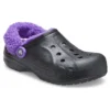 Baya Lined Clog med pelsrem “Sort Lilla”