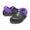 Baya Lined Clog med pelsrem “Sort Lilla”