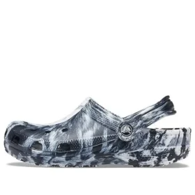 Beach Marbled Unisex sorte og hvide sandaler “Black White”