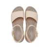 Brooklyn ankelrem-sandaler med kilehæl “Cream White Brown”