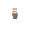 Brooklyn ankelrem-sandaler med kilehæl “Cream White Brown”