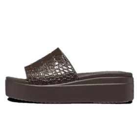 Brooklyn Croco Shine Slide-sandaler “Espresso”