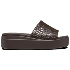 Brooklyn Croco Shine Slide-sandaler “Espresso”
