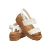 Brooklyn Woven Wedge Sandaler “White Brown”