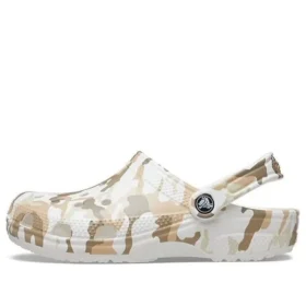 Classic Clog med camouflagemønster til stranden “White Camouflage”