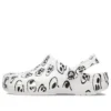 Classic Clog med dødningehoved-print “White Black”