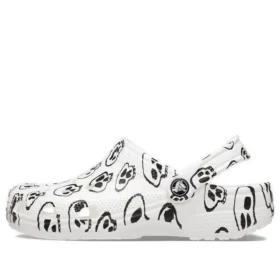 Classic Clog med dødningehoved-print “White Black”