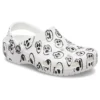 Classic Clog med dødningehoved-print “White Black”