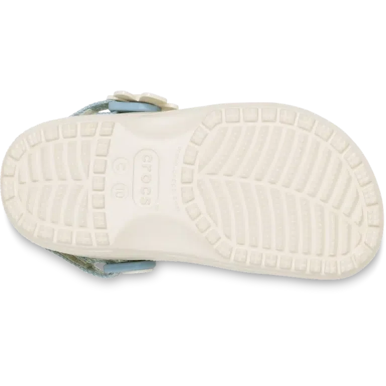 Classic Denim Flower-Clog til småbørn med justerbar bagrem Classic Denim Flower-Clog til småbørn med justerbar bagrem