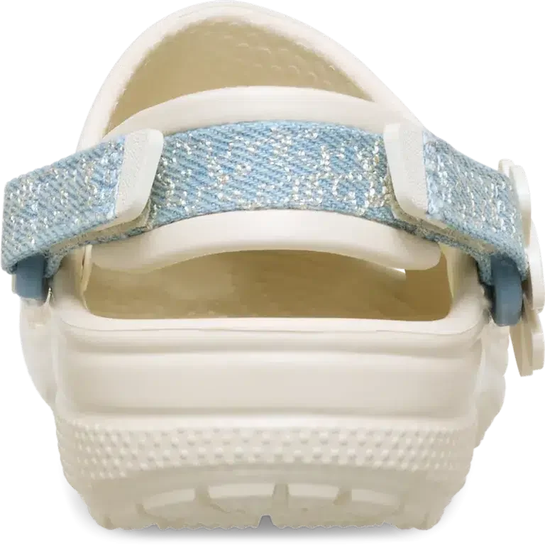 Classic Denim Flower-Clog til småbørn med justerbar bagrem Classic Denim Flower-Clog til småbørn med justerbar bagrem