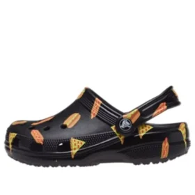 Classic Food Print Clogs “Sort Gul”
