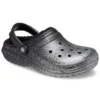 Classic Glitter Lined Clogs “Black Silver”