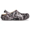 Classic Lined Bleach Dye Clogs “Black White Beige”