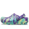 Classic Lined Clog with Marbling “Neon Purple Multi”
