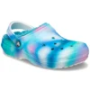 Classic Lined Solarized Clogs “White Blue Aqua”