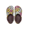 Classic Retro Floral Clogs “Yellow Pink”