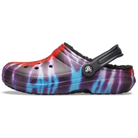 Classic Tie-Dye Stay Warm Cozy Crocs hjemmesko unisex lilla rød