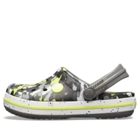 Crocband Clogs med camouflagemønster “Grey Black Yellow”