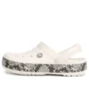 Crocband Snake Print Clogs “White Black”