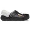Disco Classic Lined Disco Glitter Clogs “Sort Hvid”