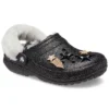 Disco Classic Lined Disco Glitter Clogs “Sort Hvid”