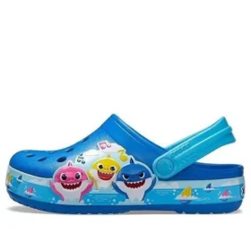 Funny Shark Small Crocs udendørs flade sko til strand og sport – blå sandaler