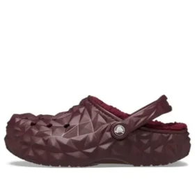 Geometriske Clogs med foring “Dark Cherry”