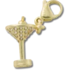 Guld-Martini-charm Jibbitz-vedhæng