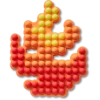 Jibbitz-vedhæng med perler i form af en flamme