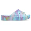 Klassisk platform-sandale med palmeprint “Blue Multi-Color”