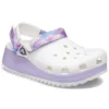 Klassiske, afslappede unisex-sandaler i hvid og lilla “White Purple”