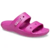 Klassiske, behagelige unisex-sandaler i lilla og rød