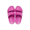Klassiske, behagelige unisex-sandaler i lilla og rød