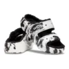 Klassiske Cozzzy-sandaler med marmorering “Black White”