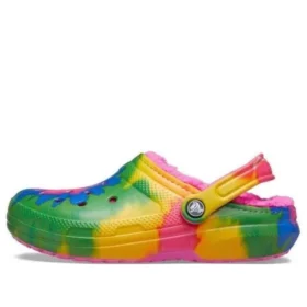 Klassiske Fuzz-Lined Tie-Dye Clogs “Multi-Color”