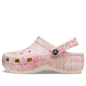 Klassiske platform-Clogs med slangemønster “Pink”
