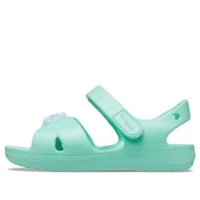 Klassiske sandaler med krydsremme og charm “Turkis”