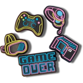 Lights up Neon Gamer 5-pak Jibbitz-vedhæng