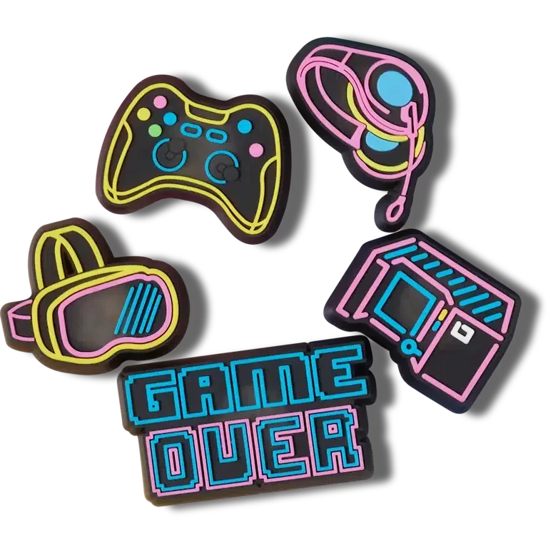 Lights up Neon Gamer 5-pak Jibbitz-vedhæng Lights up Neon Gamer 5-pak Jibbitz-vedhæng