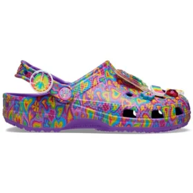 Lisa Frank x Classic Clog “Neon Purple Multi Hearts”