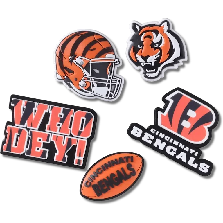 NFL Cincinnati Bengals 5-pak Jibbitz-skovedhæng NFL Cincinnati Bengals 5-pak Jibbitz-skovedhæng