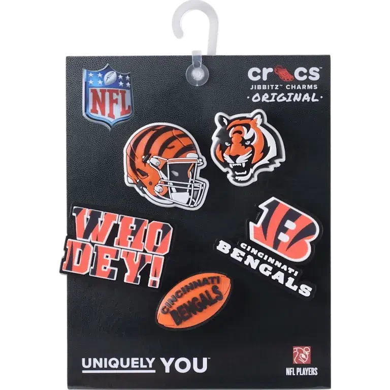 NFL Cincinnati Bengals 5-pak Jibbitz-skovedhæng NFL Cincinnati Bengals 5-pak Jibbitz-skovedhæng