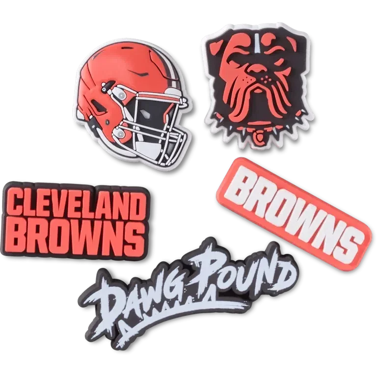 NFL Cleveland Browns 5-pak Jibbitz-sko-vedhæng NFL Cleveland Browns 5-pak Jibbitz-sko-vedhæng