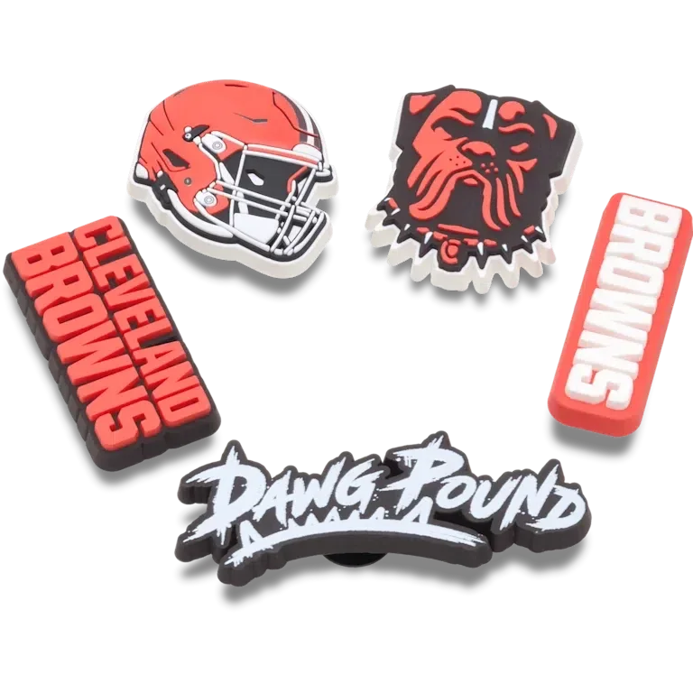 NFL Cleveland Browns 5-pak Jibbitz-sko-vedhæng NFL Cleveland Browns 5-pak Jibbitz-sko-vedhæng