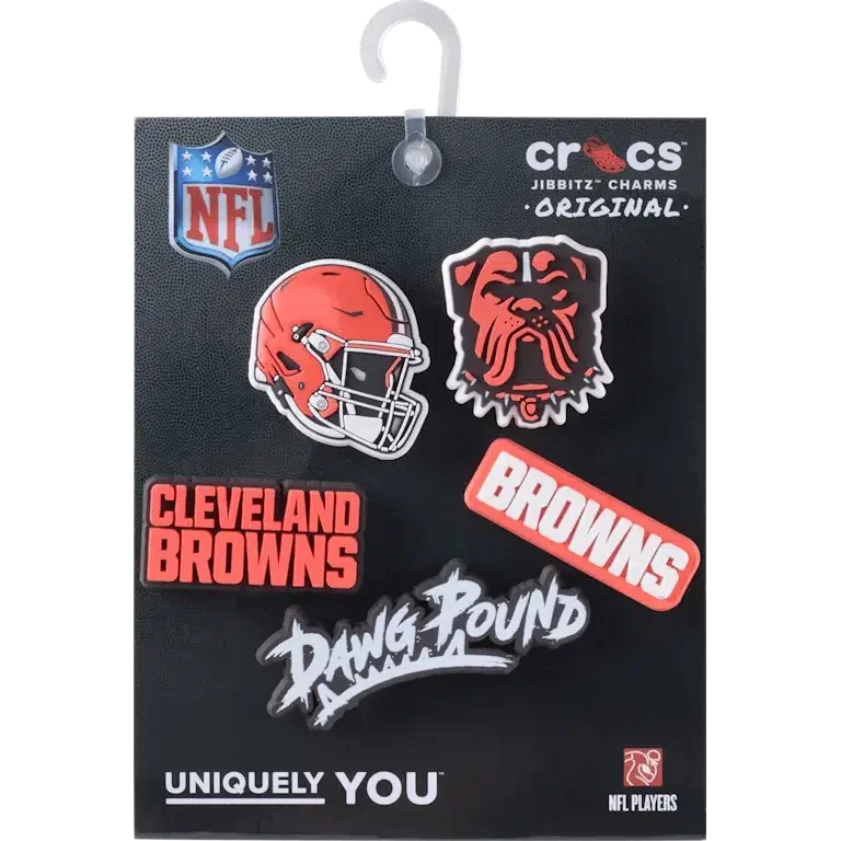 NFL Cleveland Browns 5-pak Jibbitz-sko-vedhæng NFL Cleveland Browns 5-pak Jibbitz-sko-vedhæng
