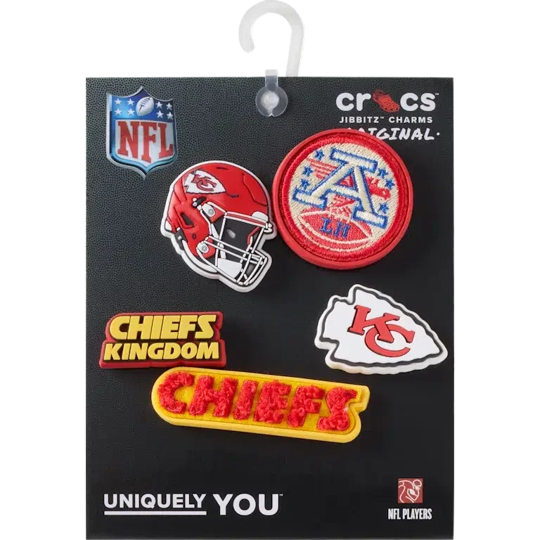 NFL Kansas City Chiefs 5-pak Jibbitz-skovedhæng NFL Kansas City Chiefs 5-pak Jibbitz-skovedhæng