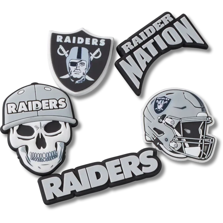 NFL Las Vegas Raiders 5-pak Jibbitz-sko-vedhæng NFL Las Vegas Raiders 5-pak Jibbitz-sko-vedhæng