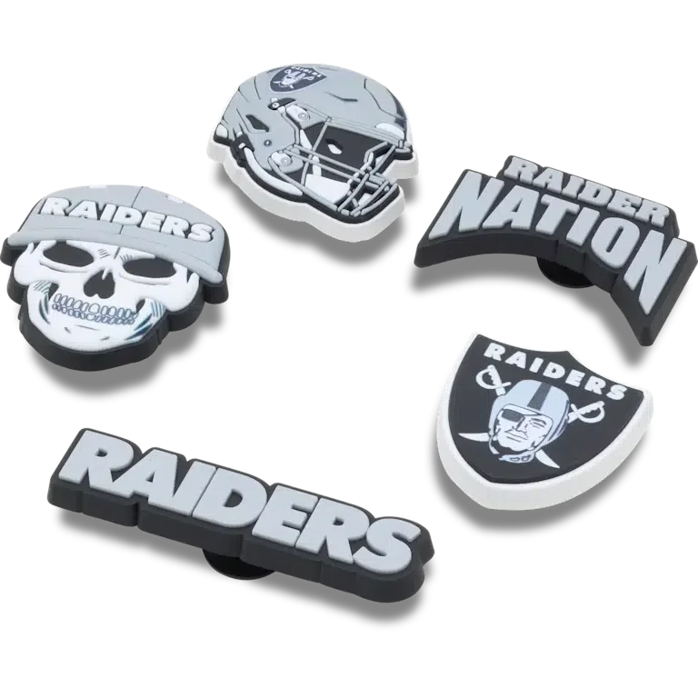 NFL Las Vegas Raiders 5-pak Jibbitz-sko-vedhæng NFL Las Vegas Raiders 5-pak Jibbitz-sko-vedhæng