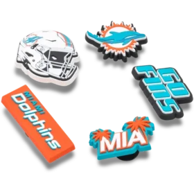 NFL Miami Dolphins 5-pak Jibbitz-sko-vedhæng